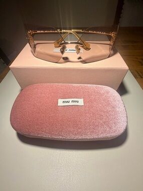 Miu Miu Runway Oversized light brown Sunglasses with Good Accents.